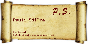 Pauli Sára névjegykártya