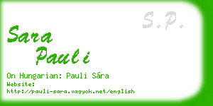 sara pauli business card